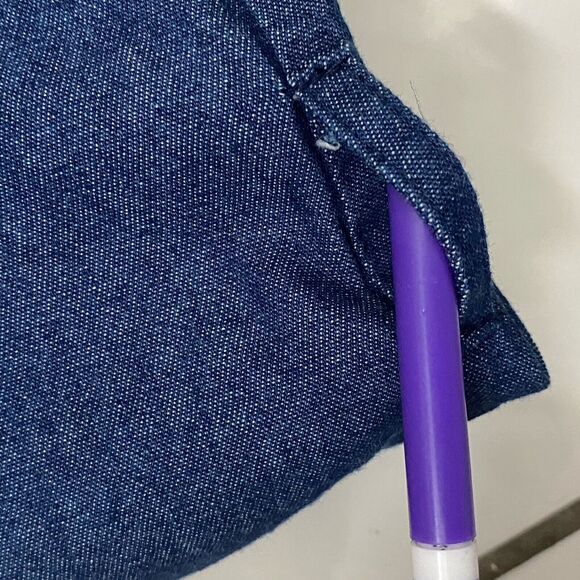 FallingFlowerOld NavyDarkBlueMidi Women’s Shirt Dress LongSleeve ButtonUpSize Xl - Picture 9 of 13